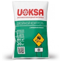 Противогололёдный реагент UOKSA Двойной Контроль -25°C, 20 кг мешок