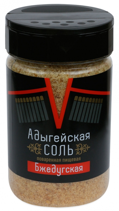 Соль с травами Адыгейская Бжедугская фасованная по 0,3 кг в пэт солонку