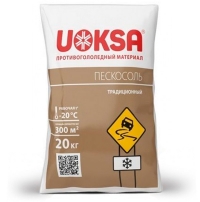 Противогололёдный реагент UOKSA Пескосоль, 20 кг мешок